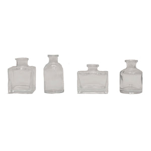 Round & Square Glass Bud Vases-Clear