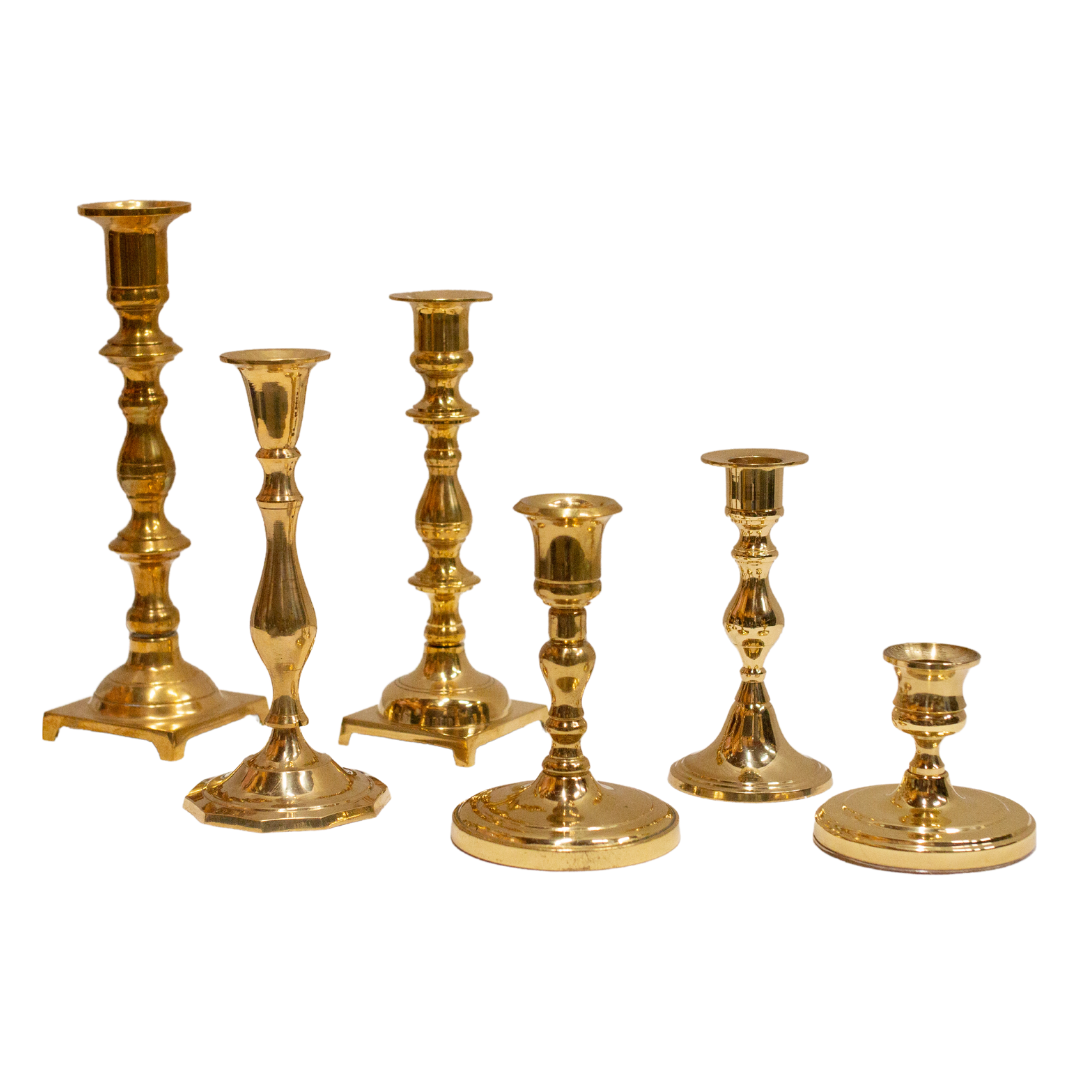 Misc. Brass Candlestick Holder (Various Sizes) – Wedding Rentals Are My  Forte