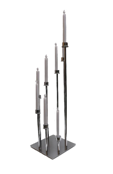 8 Arm Cluster Candelabras Silver