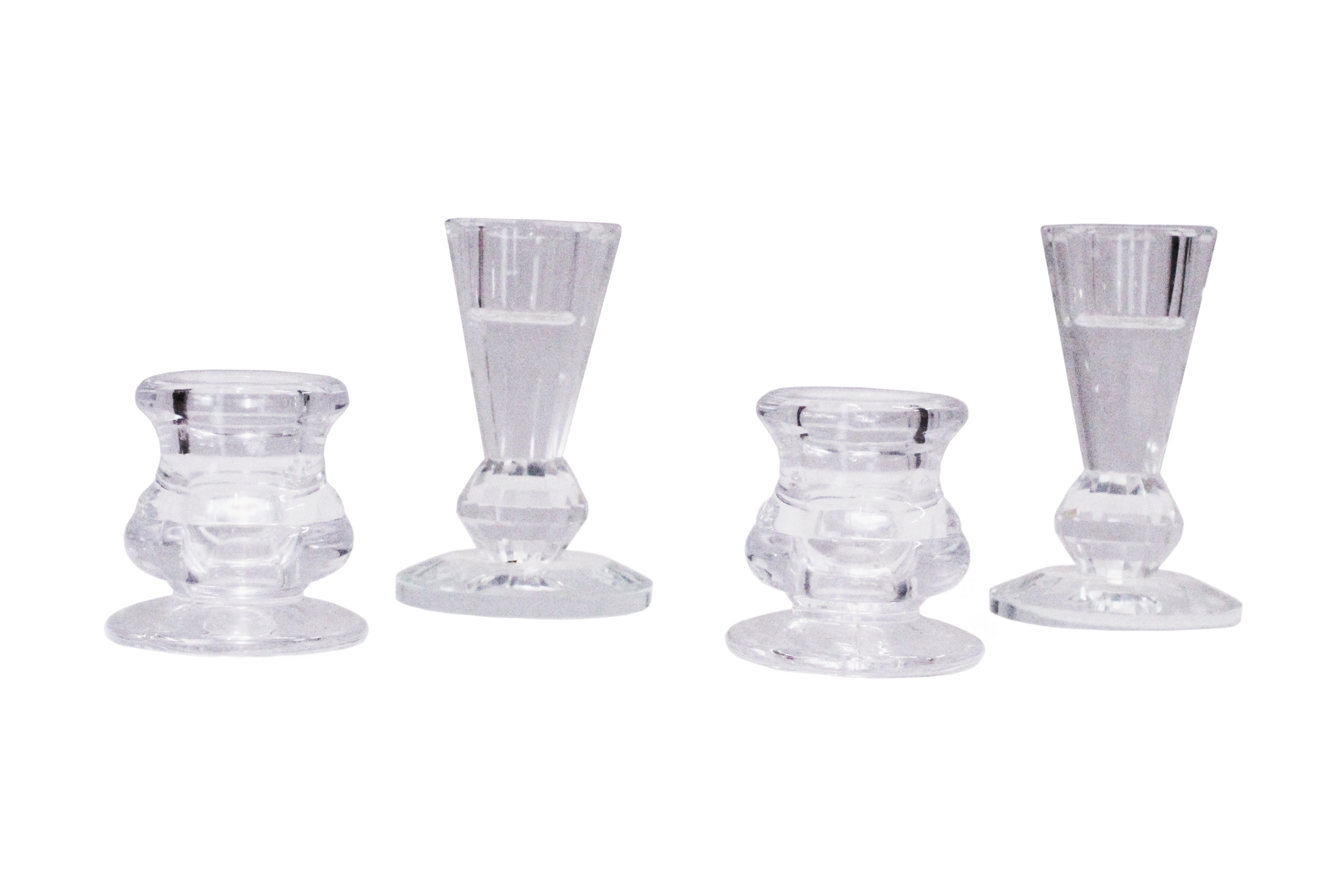 Small Glass Candlestick Holders (Various Sizes)