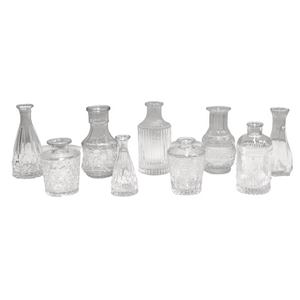 Vintage Glass Bud Vases - Clear