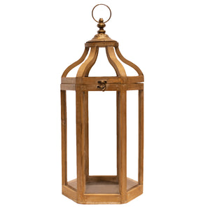 Wood Lantern - Light Brown