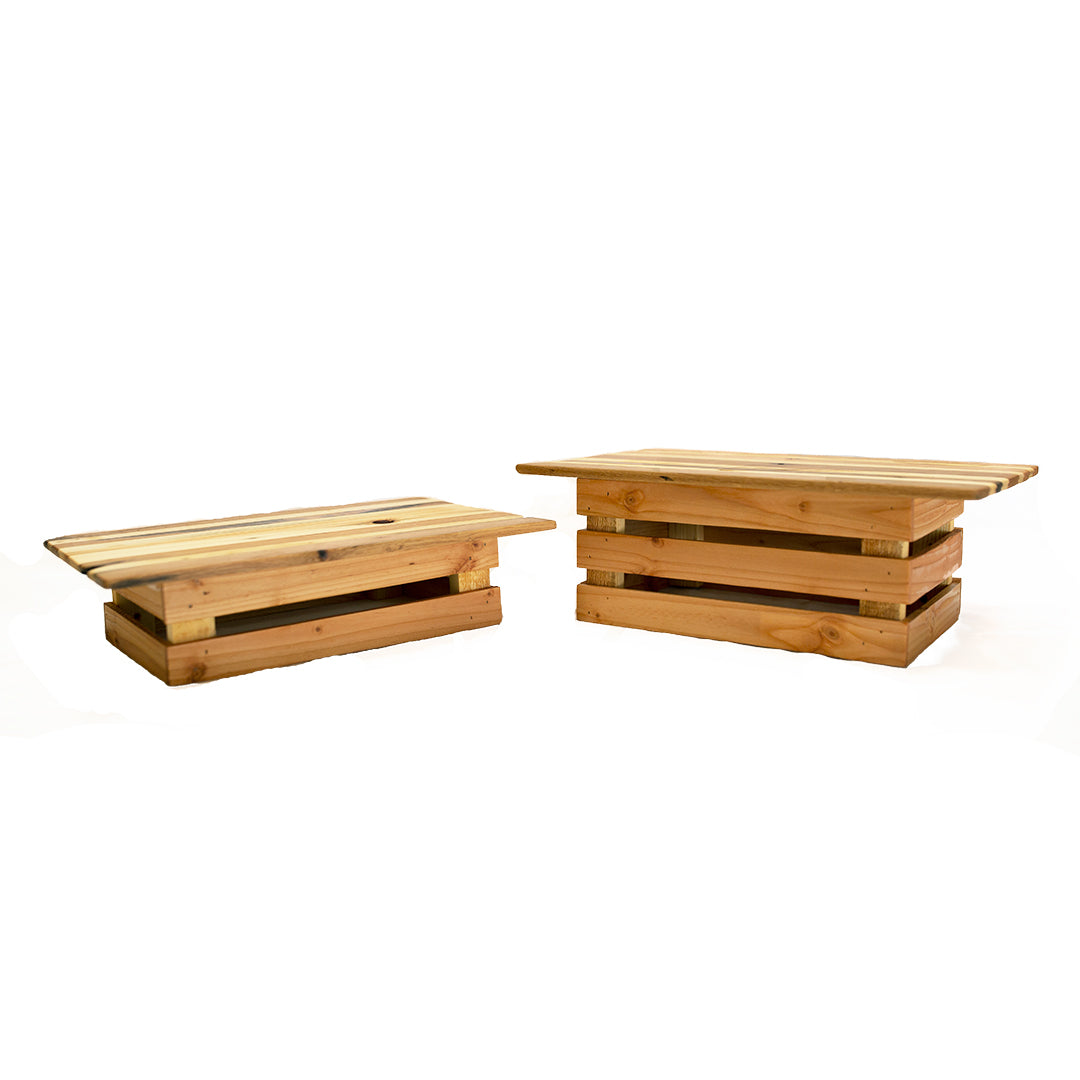 Service Tray Riser Wood Risers for Serving Trays – Wedding Rentals Are My Forte