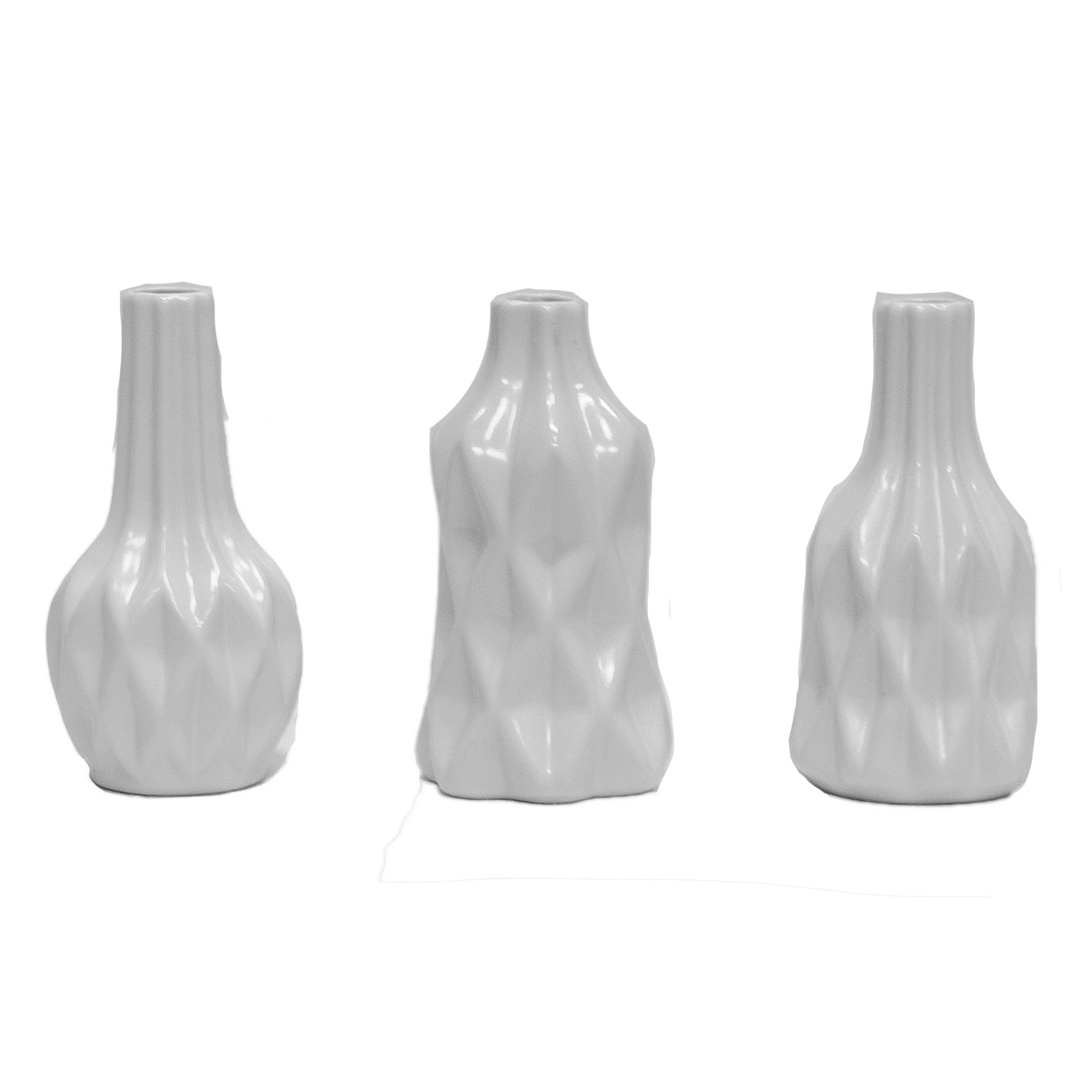 Small Ceramic Striped Bud Vases